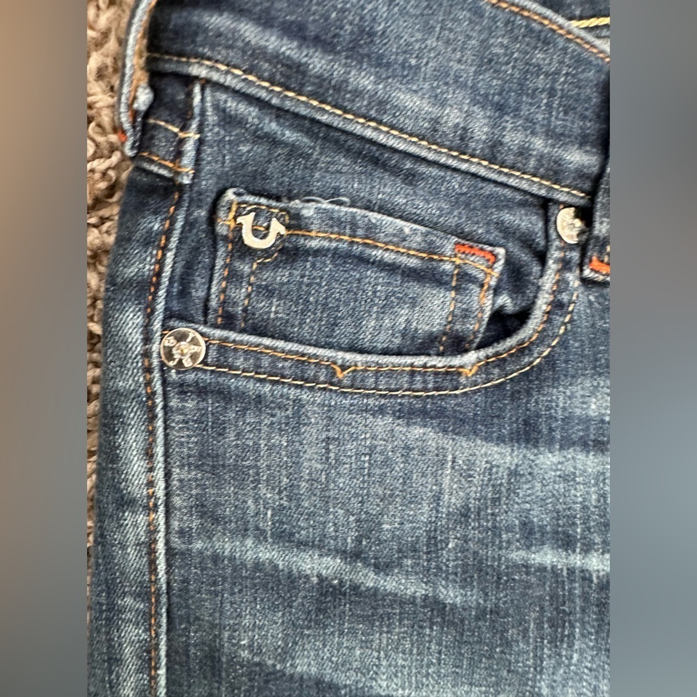 True Religion Cora Mid Rise Straight Leg Jeans Sz 27 Tall - Picture 5 of 11